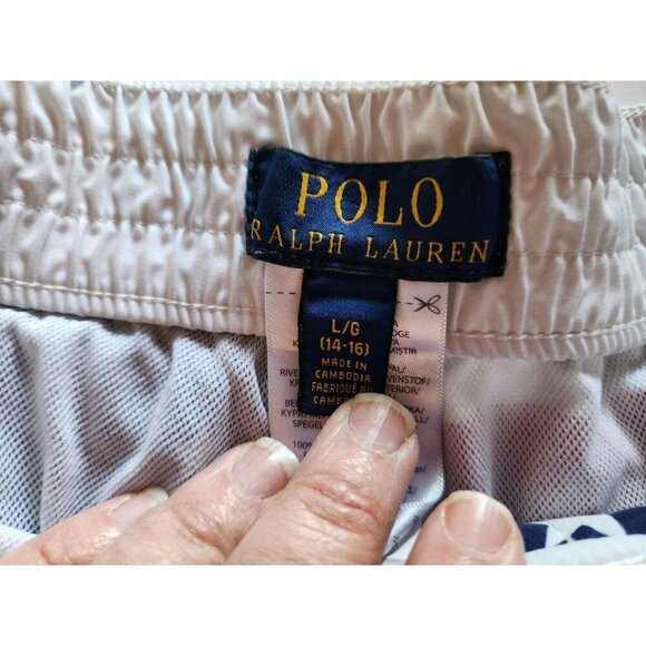 Polo Ralph Lauren Kids Patriotic Flag Swim Trunk Shorts Red White Blue L 14/16 - Picture 3 of 16